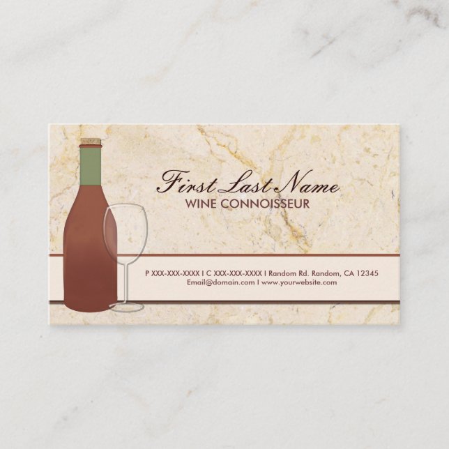 Kundenspezifische Visitenkarten für Rotweine Visitenkarte (Vorderseite)