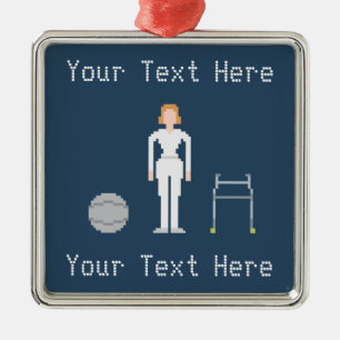 Kundenspezifische weibliche körperliche Therapie Silbernes Ornament