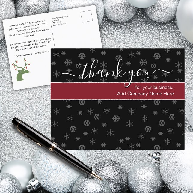 Kundenspezifische Weihnachten dank Nachrichten Postkarte (Custom Business Christmas Thank You Messages)