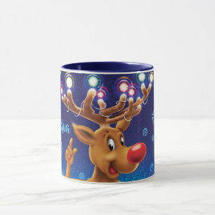 Kundenspezifische Weihnachtskaffee-Tasse, -rudolph Tasse