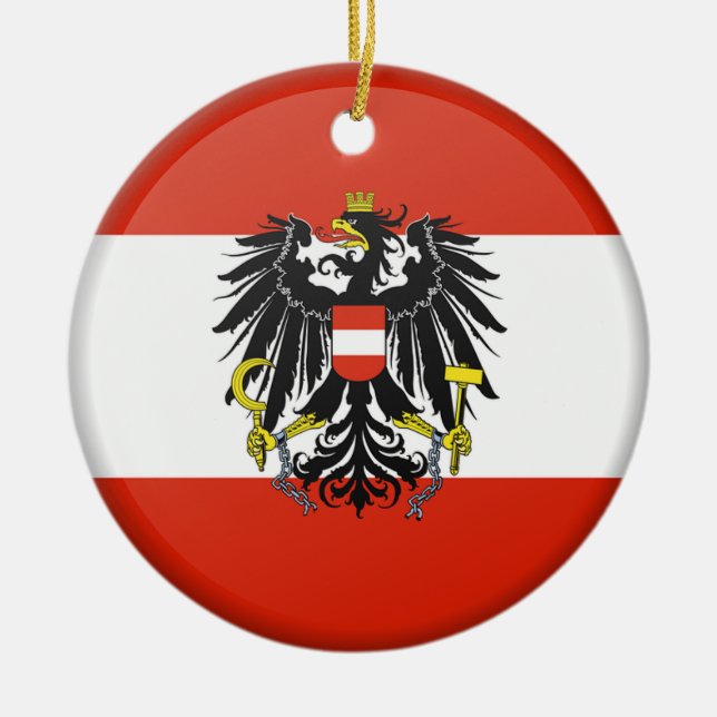 Kundenspezifische Weihnachtsverzierung Österreichs Keramik Ornament (Vorne)