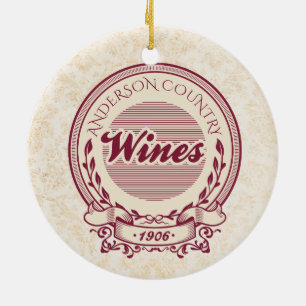 Kundenspezifische Weinbergnamenwein Keramik Ornament