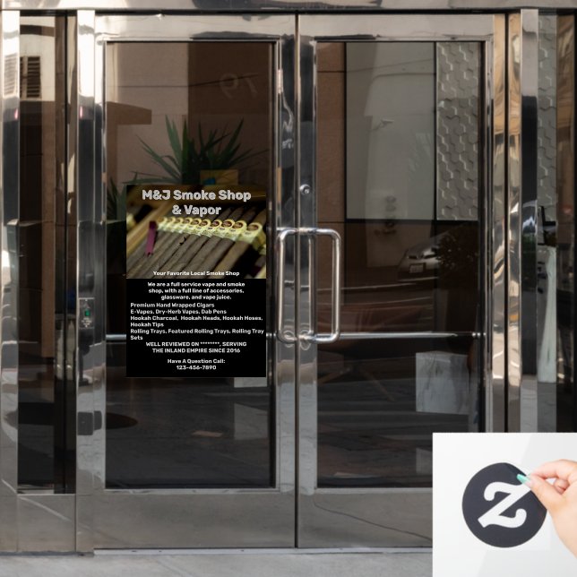 Kundenspezifische Werbung für den Rauchshop für di Fensteraufkleber (Büro Tür)