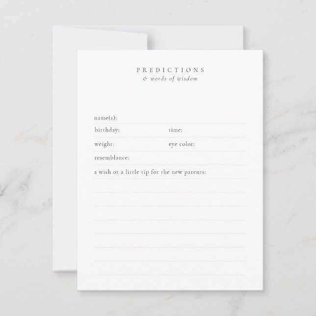 Kundenspezifische Wünsche und Prognosen Minimaler  Mitteilungskarte (Vorderseite)