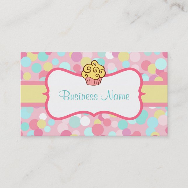 Kundenspezifische Yellow Cupcake Business Card Visitenkarte (Vorderseite)