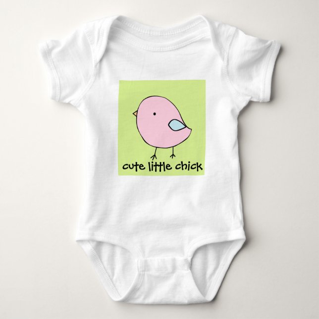 Kundenspezifischer Babybodysuit des kleinen Kükens Baby Strampler (Vorderseite)