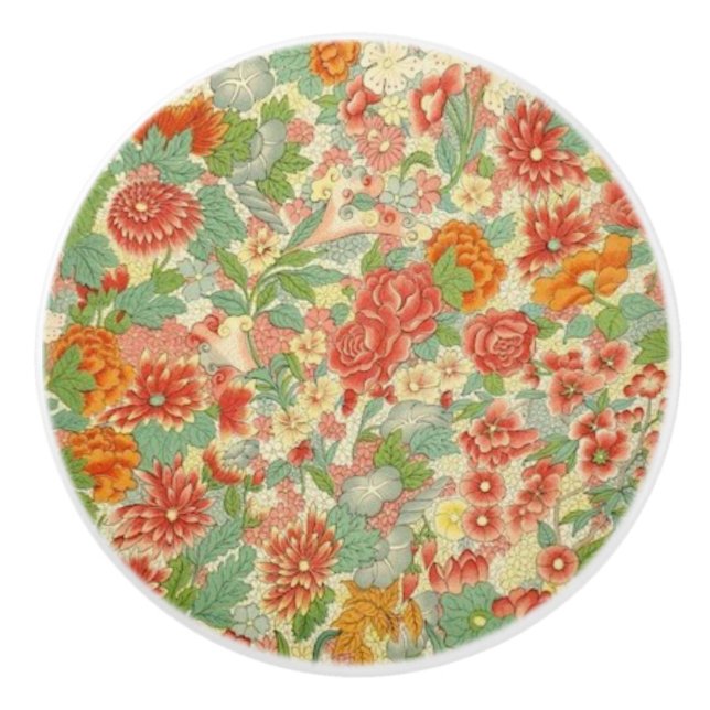 Kundenspezifischer BlumenKeramiktürknauf Keramikknauf (Vorderseite)