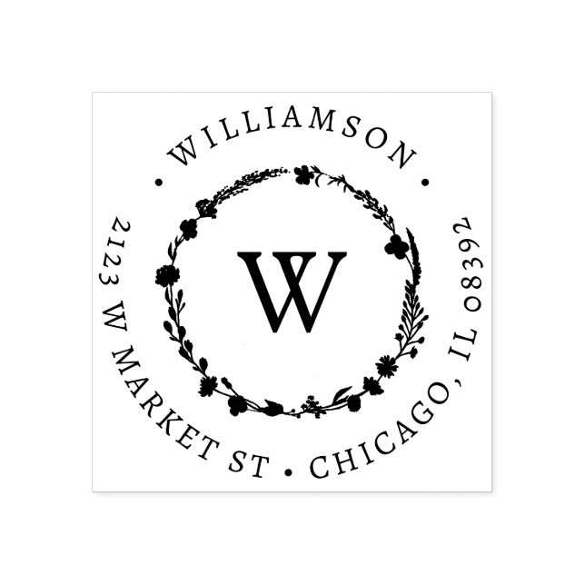 Kundenspezifischer Blumenstrauß Runder Name & Rück Gummistempel (Prägung)