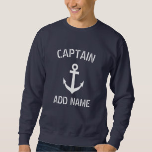 Kundenspezifischer Bootskapitän-Marineblauseeanke Sweatshirt