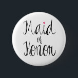 Kundenspezifischer Button<br><div class="desc">Kundenspezifischer Hintergrund-Spaß-Skript-Trauzeugin-Knopf.  Hintergrundfarbe kann besonders angefertigt werden. :)</div>