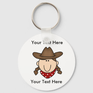 Kundenspezifischer Cowgirl-Brown-Schlüsselanhäng Schlüsselanhänger