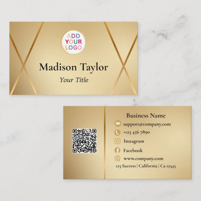 Kundenspezifischer, eleganter Business Card Gold Q Visitenkarte (Vorne/Hinten)