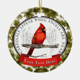 Kundenspezifischer ErinnerungsKardinal und Engel Keramik Ornament