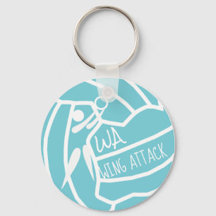 Kundenspezifischer Farbflügel-AngriffWA Netball Schlüsselanhänger