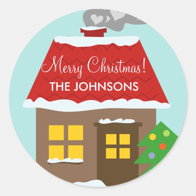 Kundenspezifischer Feiertag Winter des Runder Aufkleber (Vorderseite)