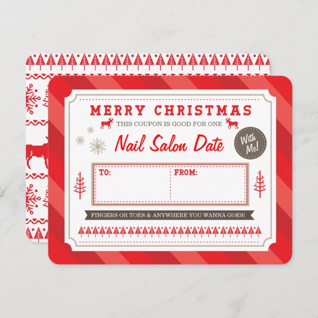 Kundenspezifischer Feriengeschenk-Kupon durch Einladung (Vorne/Hinten)