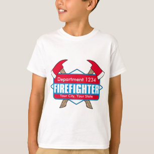 Kundenspezifischer Feuerwehrmann mit Äxten T-Shirt