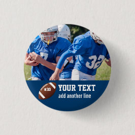 Kundenspezifischer Fußball-Foto-Name und Zahl Button