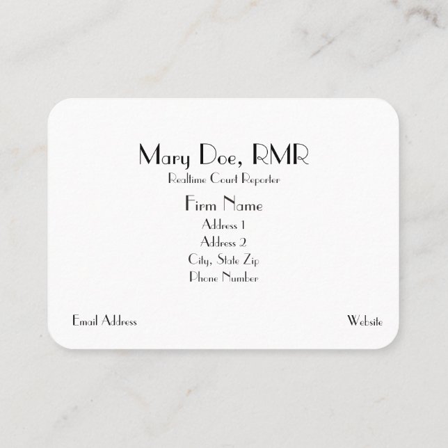 Kundenspezifischer Gerichtsschreiber graue Steno Visitenkarte (Rückseite)