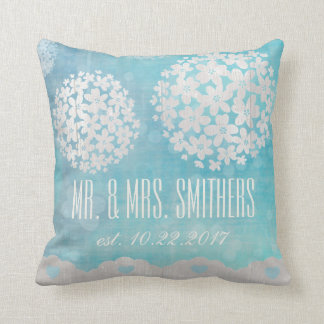 Kundenspezifischer Hochzeitstag-BlumenWurfs-Kissen Kissen