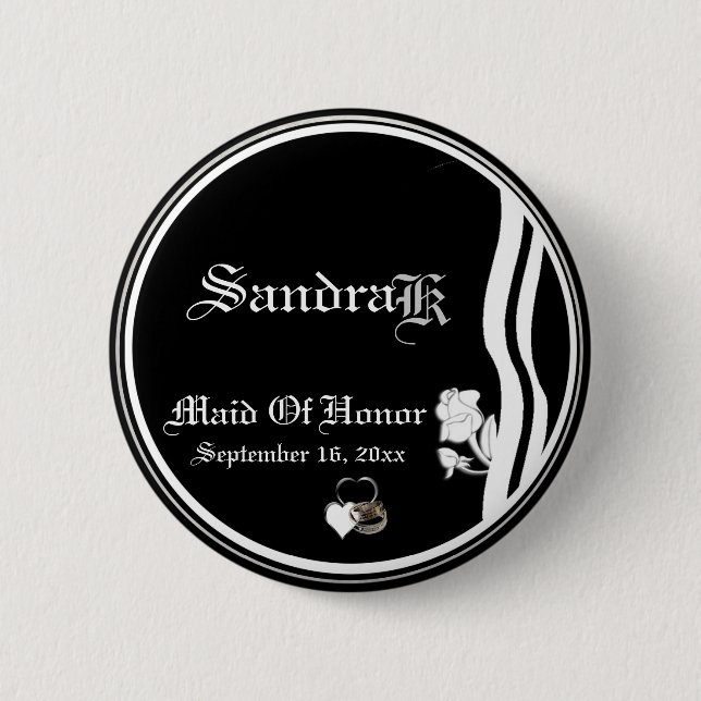 Kundenspezifischer klassischer Schwarz-weißer Button (Vorderseite)