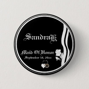 Kundenspezifischer klassischer Schwarz-weißer Button
