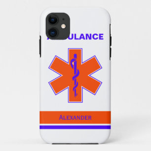 Kundenspezifischer Krankenwagen-orange und blauer Case-Mate iPhone Hülle