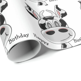 Kundenspezifischer Kuh-Kopf-Geburtstag Geschenkpapier