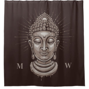 Kundenspezifischer Monogramm Buddha-Duschvorhang Duschvorhang