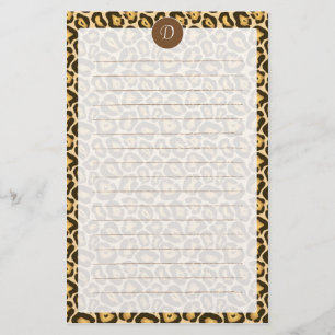Kundenspezifischer Monogramm-Leopard-Druck Briefpapier