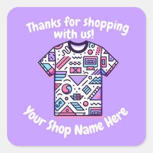 Kundenspezifischer Name für kleine Unternehmen Ret Quadratischer Aufkleber