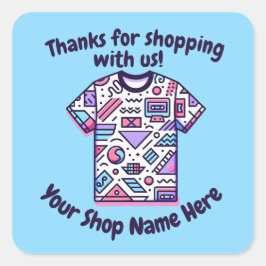 Kundenspezifischer Name für kleine Unternehmen Ret Quadratischer Aufkleber