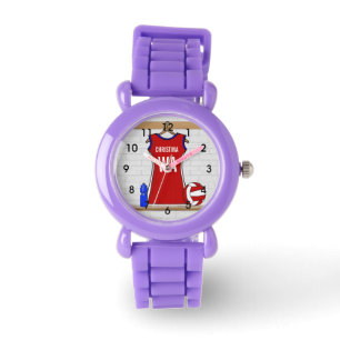 Kundenspezifischer Netball-einheitliches Rot mit Armbanduhr