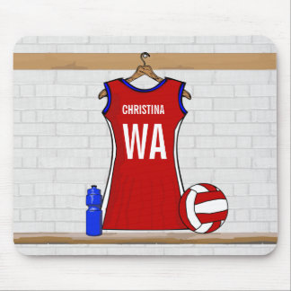 Kundenspezifischer Netball-einheitliches Rot mit Mousepad