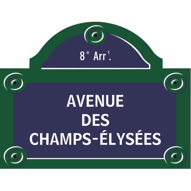 Kundenspezifischer Paris-Straßenschild Fotoskulptur Magnet (Vorne)