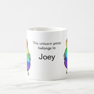 Kundenspezifischer personalisierter Unicorn kacken Tasse