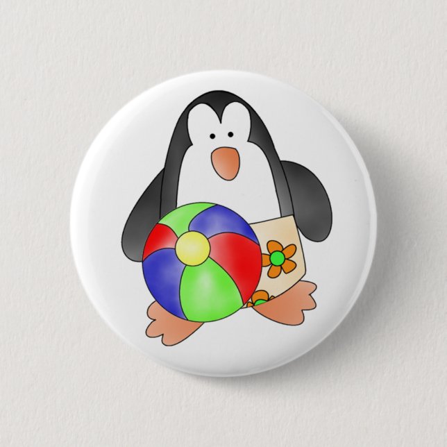 Kundenspezifischer Pinguin-Jungen-Schwimmen-Knopf Button (Vorderseite)