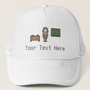 Kundenspezifischer Pixel-Frau-Lehrer Truckerkappe