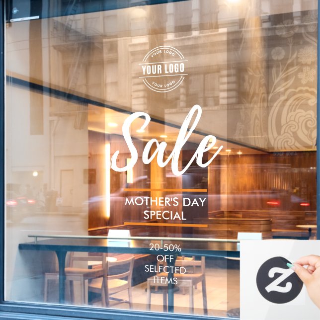 kundenspezifischer Prozentsatz des Verkaufs im Whi Fensteraufkleber (Café-Fenster)