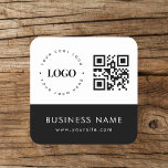 Kundenspezifischer QR-Code für Business-Logos und  Rechteckiger Pappuntersetzer<br><div class="desc">Werben Sie mit diesem modernen Untersetzer mit individuellem Logo,  QR Code & Text für Ihr Unternehmen. Fügen Sie einfach Ihre Daten hinzu,  indem Sie auf "Personalisieren" klicken.</div>