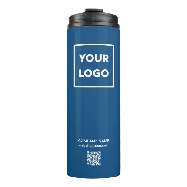 Kundenspezifischer QR-Code für das Firmenlogo Thermosbecher (Vorderseite)