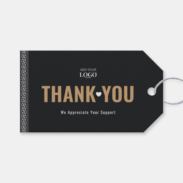 Kundenspezifischer QR-Code für Logos Danke an den  Geschenkanhänger (Vorderseite (Horizontal))