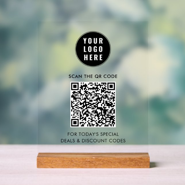 Kundenspezifischer QR-Code für moderne Unternehmen Acrylschild (Neutral)