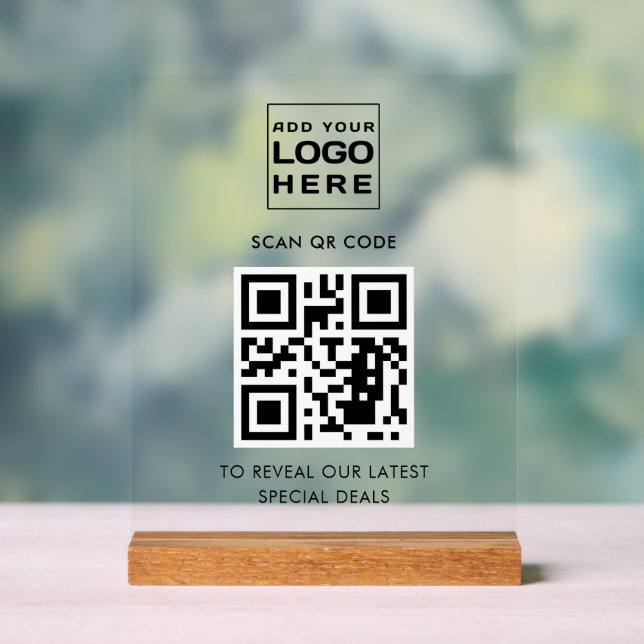 Kundenspezifischer QR-Code für moderne Unternehmen Acrylschild (Neutral)