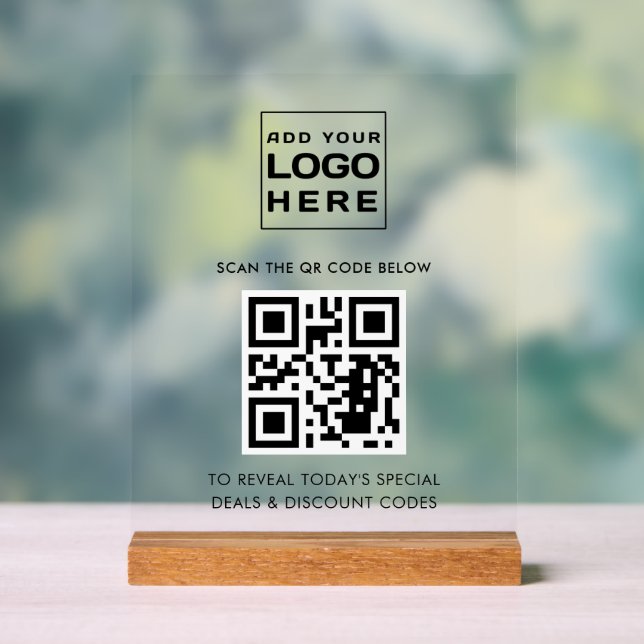 Kundenspezifischer QR-Code für moderne Unternehmen Acrylschild (Neutral)