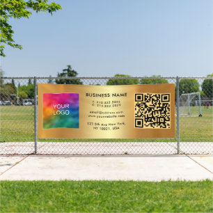 Kundenspezifischer QR-Code Logos hochladen Gold im Banner