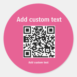 kundenspezifischer QR-Code personalisieren Website Runder Aufkleber