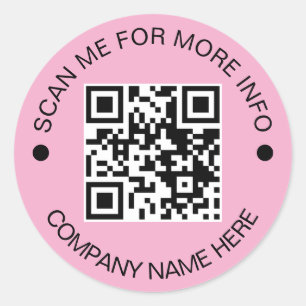 Kundenspezifischer QR-Code Rund Pink Waterproof Bu Runder Aufkleber