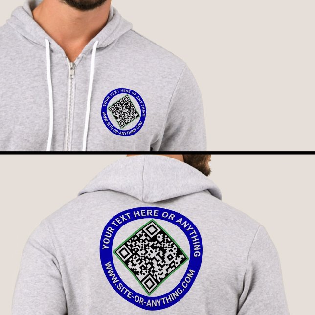 Kundenspezifischer QR-Code (Scan Me) Hoodie (Custom modern Business Company QR Code Scan Text TShirts)