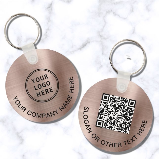 Kundenspezifischer QR-Code Werbe-Rose Gold Schlüsselanhänger (Von Creator hochgeladen)